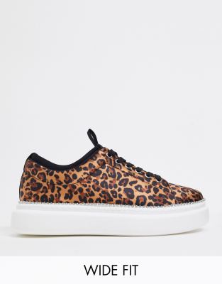 leopard black trainers