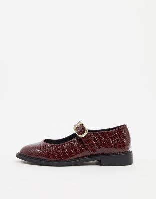 burgundy mary jane shoes