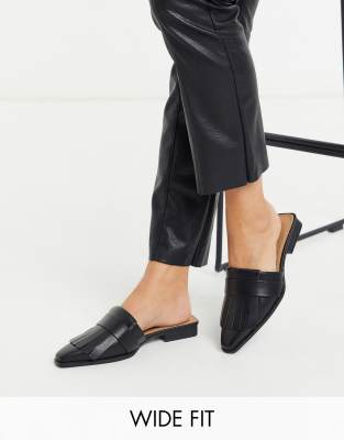 black mules wide fit