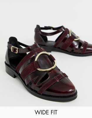 burgundy wide fit shoes