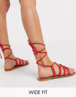 red gladiator sandals