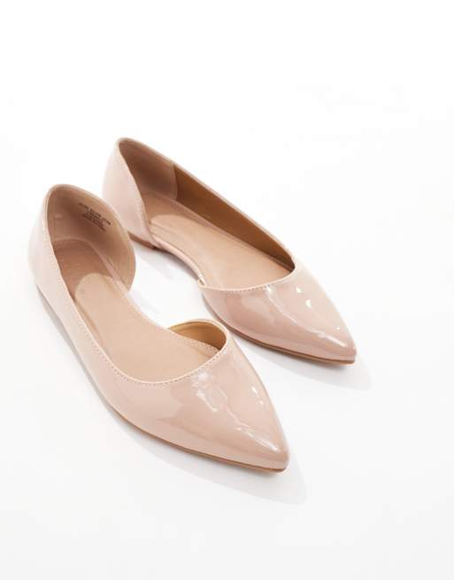 ASOS DESIGN Wide Fit - Virtue - Ballerines d'Orsay plates pointues vernies - Beige, 2 de 4