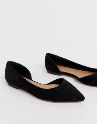 wide fit black flats