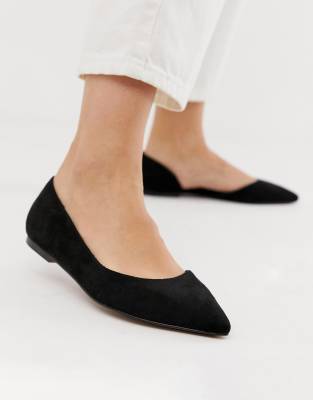 wide black flats