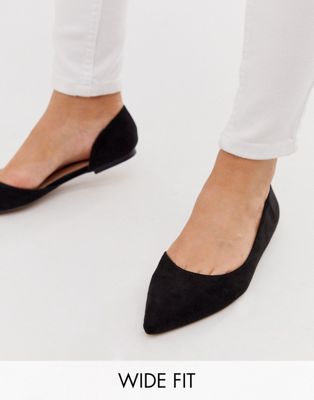 asos black pointed flats