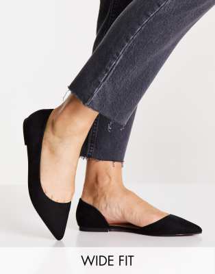  Wide Fit Virtue d'orsay pointed ballet flats 