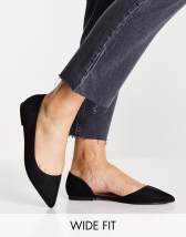 ASOS DESIGN Wide Fit Penza pointed high heeled pumps in black