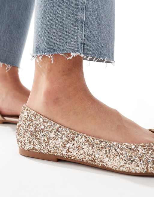 Asos store glitter flats