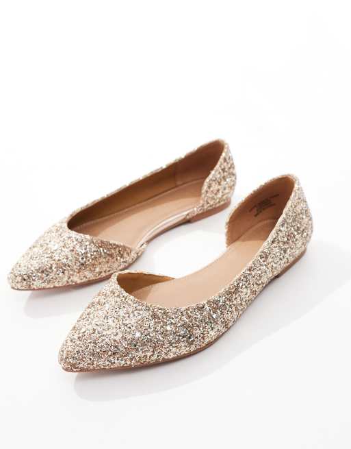 Asos design latch pointed best sale ballet flats