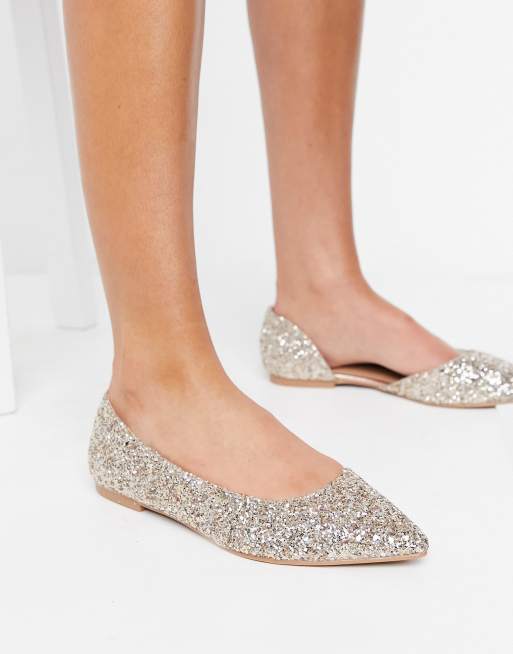 Asos store glitter flats