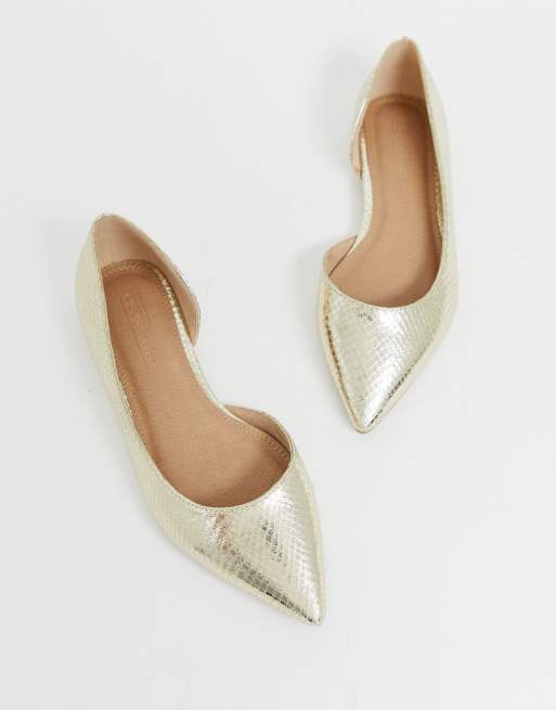 Asos gold hot sale flats