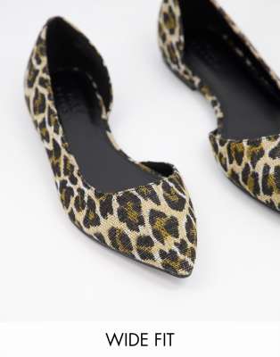 leopard print flat shoes wide fit