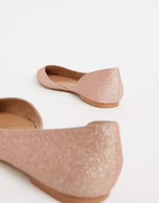 rose gold sparkly flats