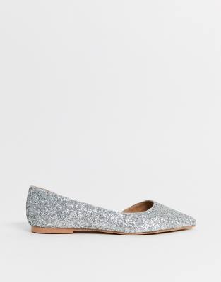 asos glitter flats