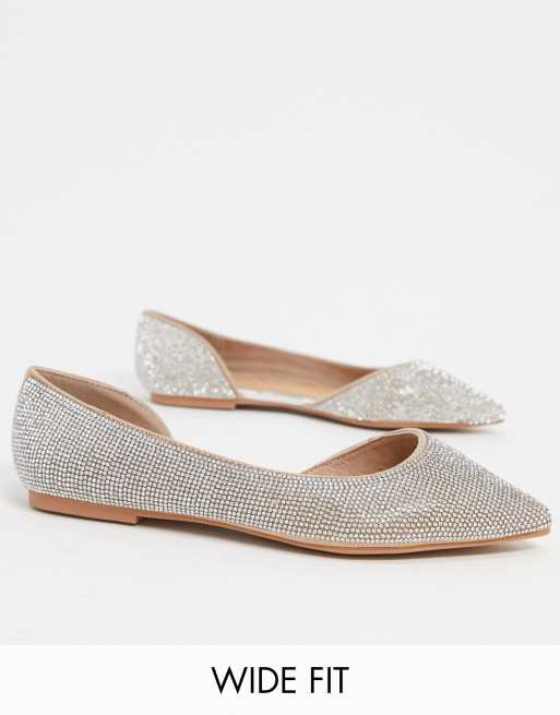 ASOS DESIGN Wide Fit - Virtue d'orsay - Spidse ballerinaer med similisten