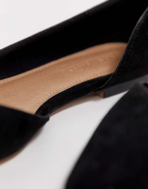 ASOS DESIGN Wide Fit – Virtue – Schwarze, spitze D'orsay-Ballerinas, 3 von 4