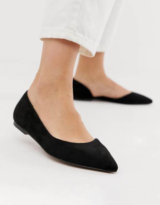 ASOS DESIGN Wide Fit – Virtue – Schwarze, spitze D'orsay-Ballerinas, 4 von 4