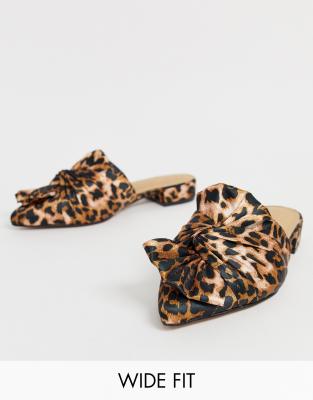 leopard bow mules