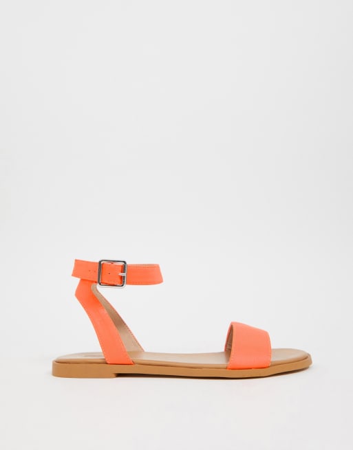 Neon orange hot sale flat sandals