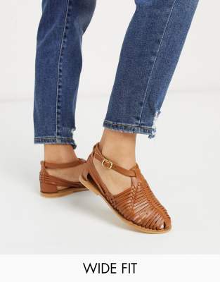 woven leather flat shoes