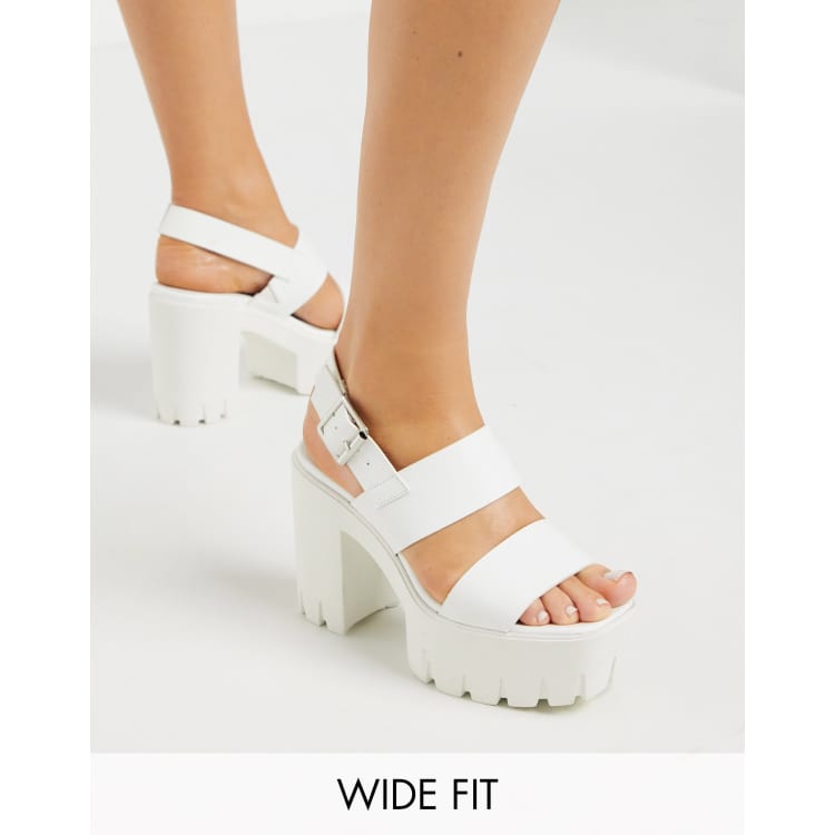 White chunky platform on sale sandals