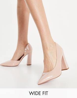  Wide Fit Waiter d'orsay high heels in beige