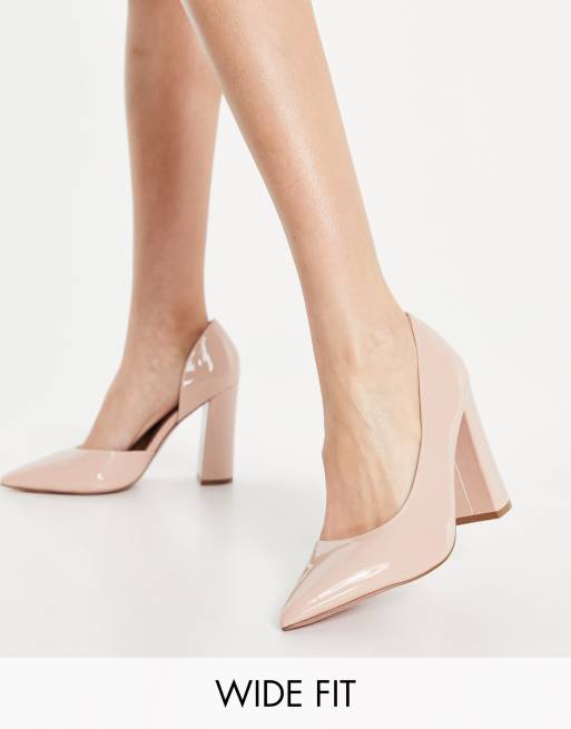 ASOS DESIGN Wide Fit Waiter d orsay high heels in beige ASOS