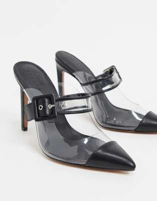 wide fit clear mules