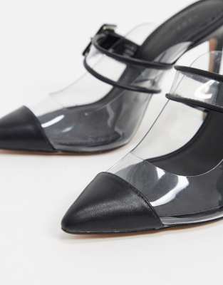 wide fit clear mules