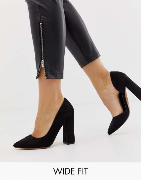 asos design pleasant high block heels in black