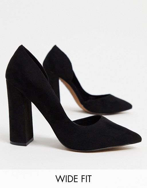 ASOS DESIGN Wide Fit Walter d'orsay high heels in black