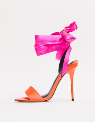 orange pink heels