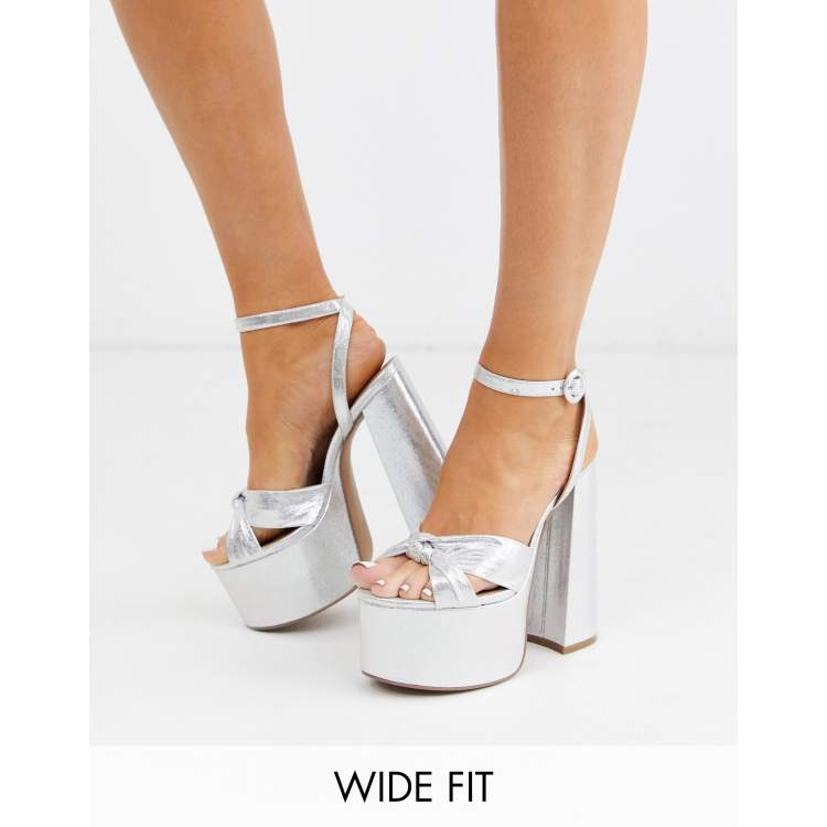 Wide fit hot sale silver pumps