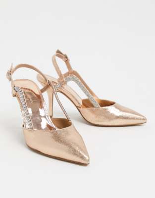 rose gold slingbacks