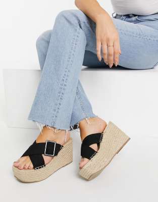 wide fit wedge mules