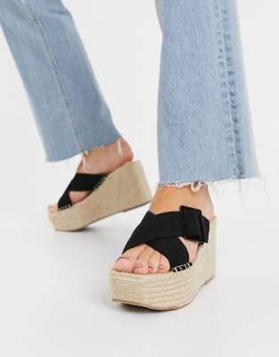 wide fit wedge mules