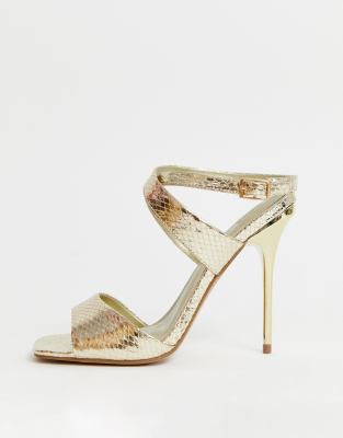 asos gold sandals heels