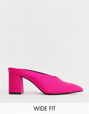 neon pink mules