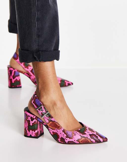 ASOS Design Wide Fit West Slingback Block Heeled Shoes