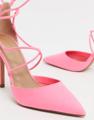 bright pink court heels