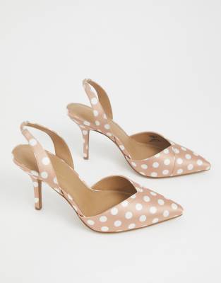 polka dot slingback heels