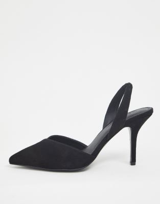 wide fit black slingback shoes
