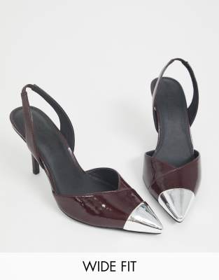 burgundy slingback shoes