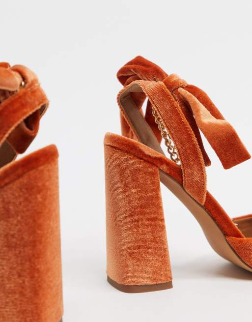 Burnt orange block store heels