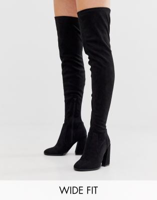 wide leg thigh high boots