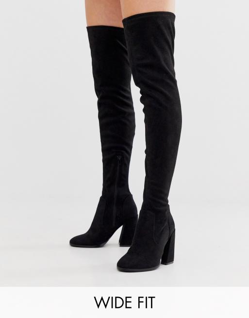 Wide with thigh high cheap boots