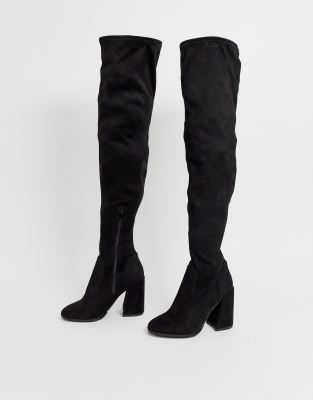 wide leg heeled boots