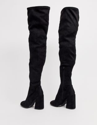 wide leg suede knee high boots