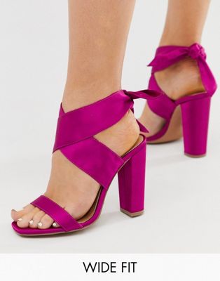 wide fit fuschia heels