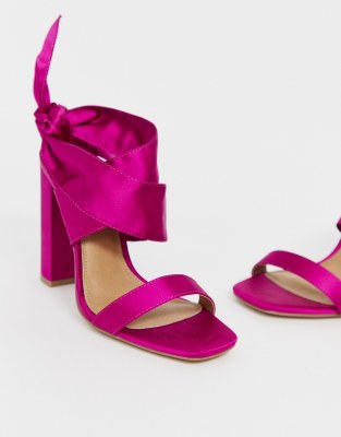 fuschia pink heels and bag